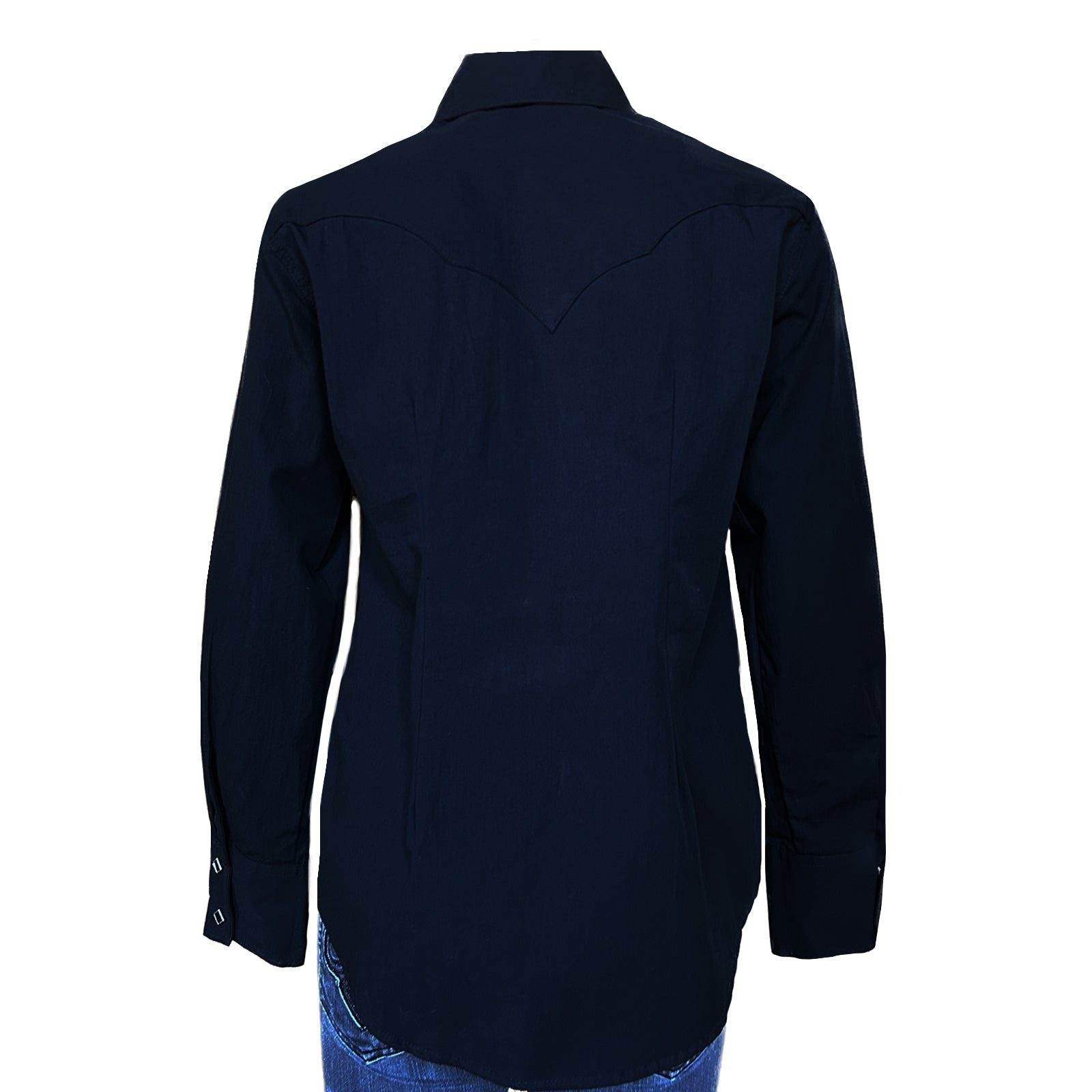 Women's Classic Pima Cotton Solid Black Western Shirt