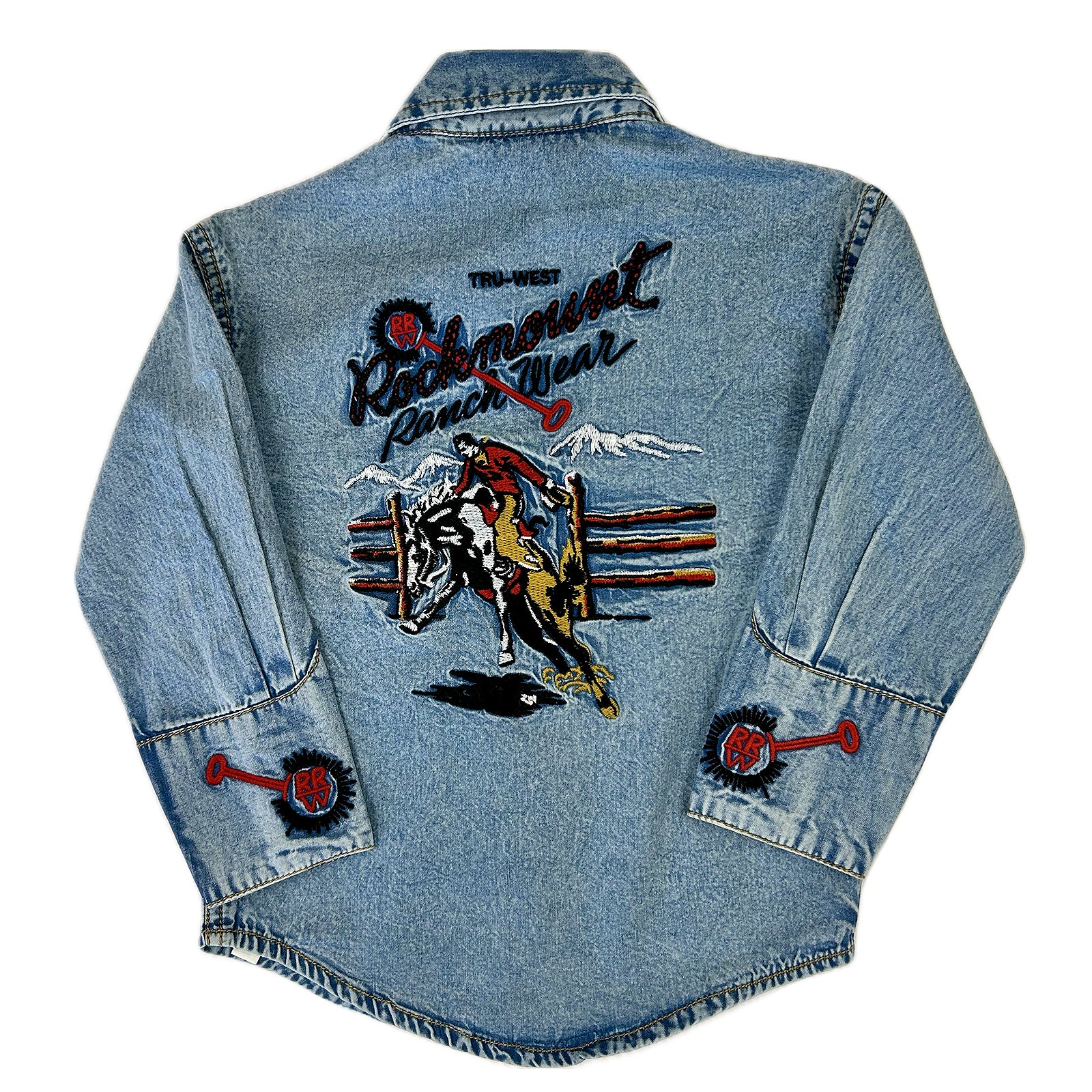 Kid's Rockmount Denim Bronc Vintage Embroidered Western Shirt