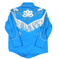 Kid's Vintage Turquoise Embroidered Fringe Western Shirt