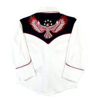 Kid's Vintage USA Flag & Eagle Embroidered Western Shirt