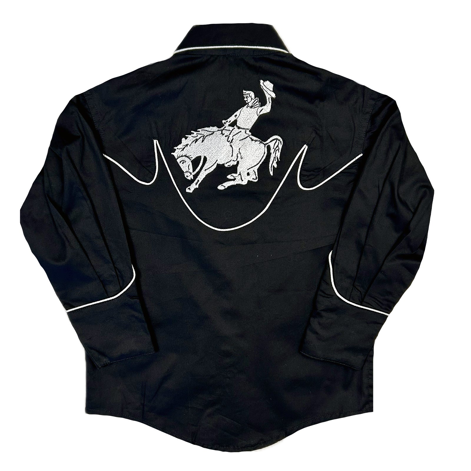 Kid's Vintage Black Bronc Embroidered Western Shirt