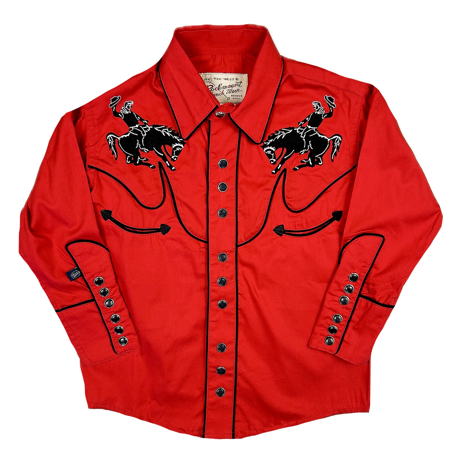 Kid's Vintage Red Bronc Embroidered Western Shirt
