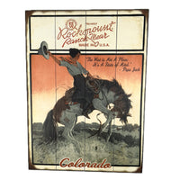 Cowgirl Bronc Distressed Wood Western Sign