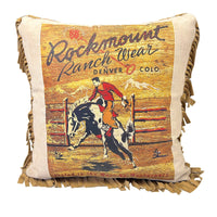 Rockmount Vintage Bronc Leather Fringe Western Pillow