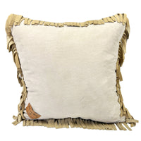 Rockmount Vintage Bronc Leather Fringe Western Pillow