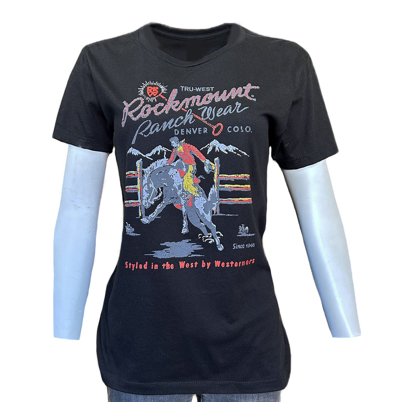 Women's Black Rockmount Bronc Western T-Shirt