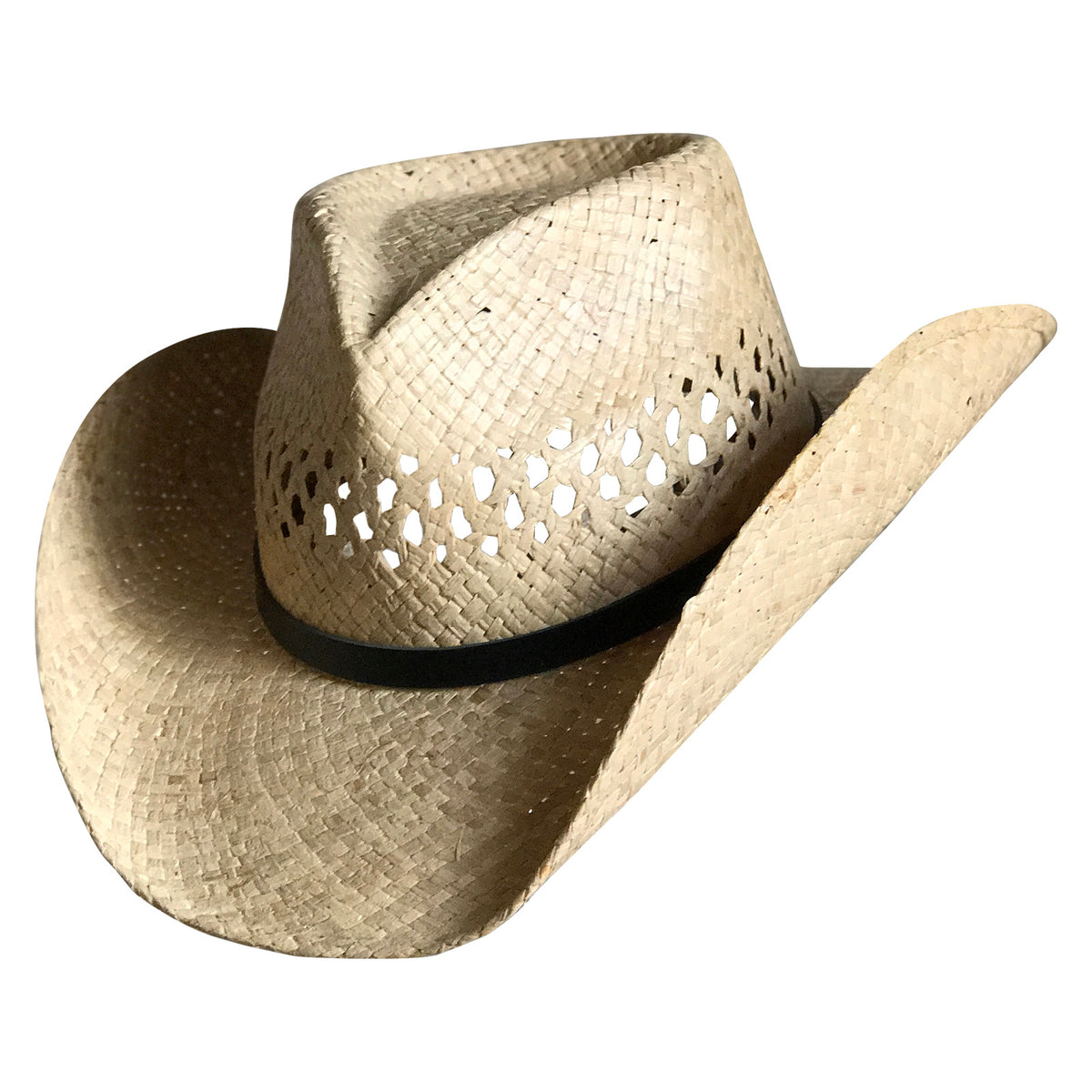 Raffia Straw Vented Pinch Crease Western Cowboy Hat - Rockmount