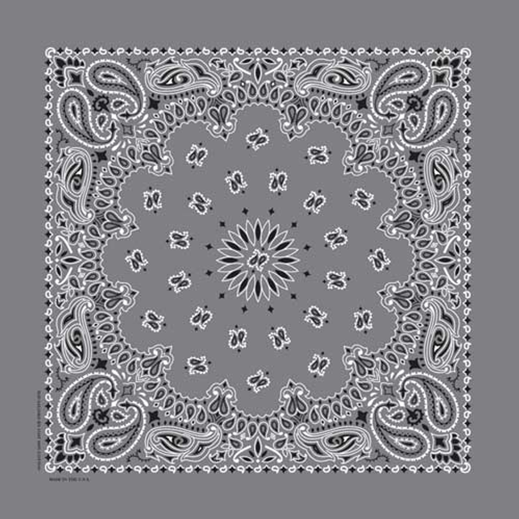 Rockmount Paisley Cotton Bandana Grey