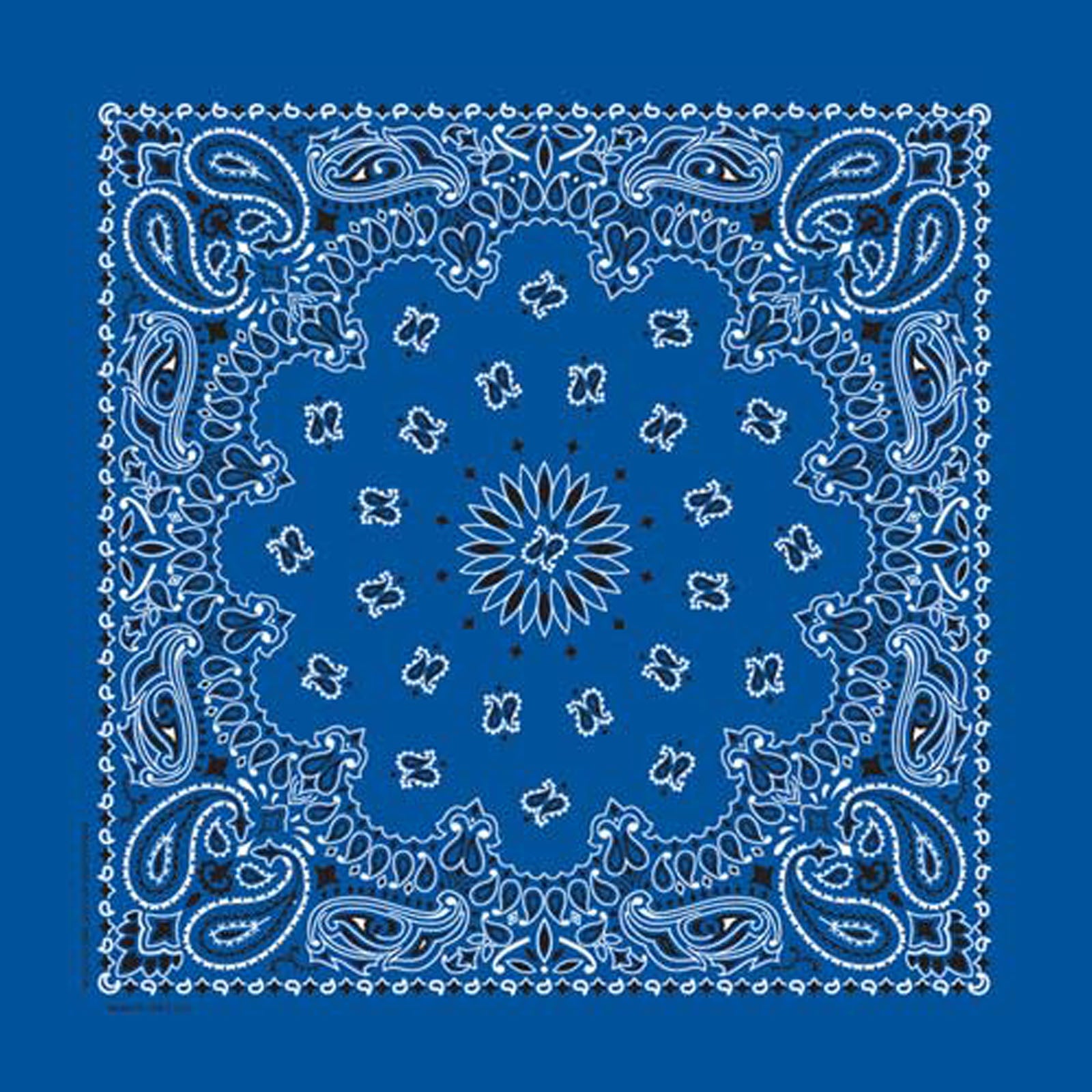 Paisley Western Cotton Bandana in Royal Blue - Rockmount