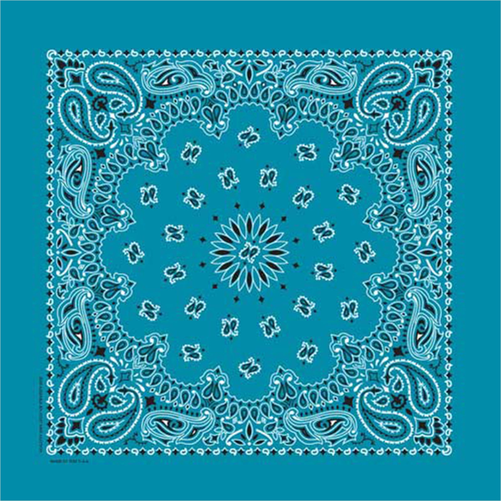Paisley Western Cotton Bandana in Turquoise - Rockmount