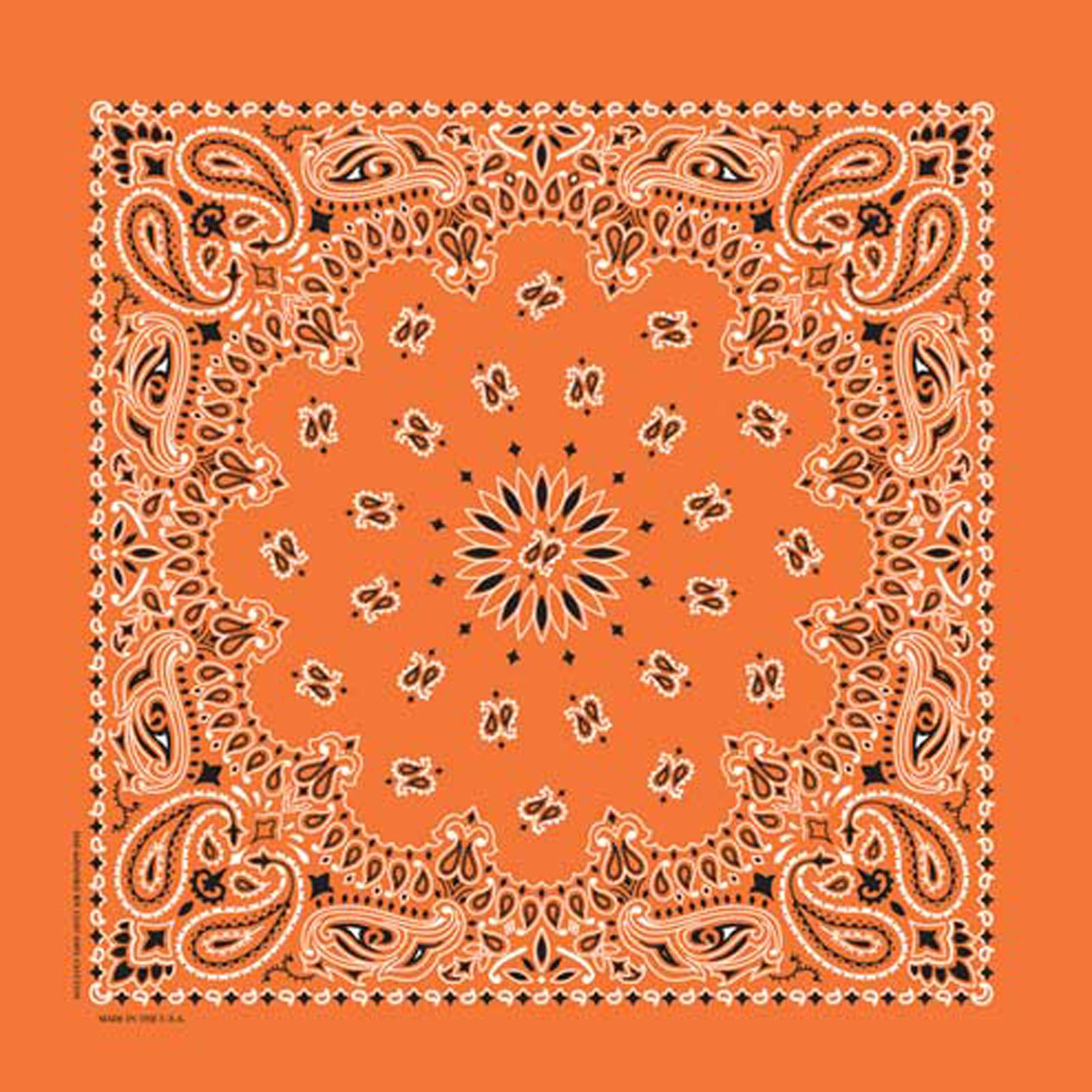 Paisley Western Cotton Bandana in Orange - Rockmount