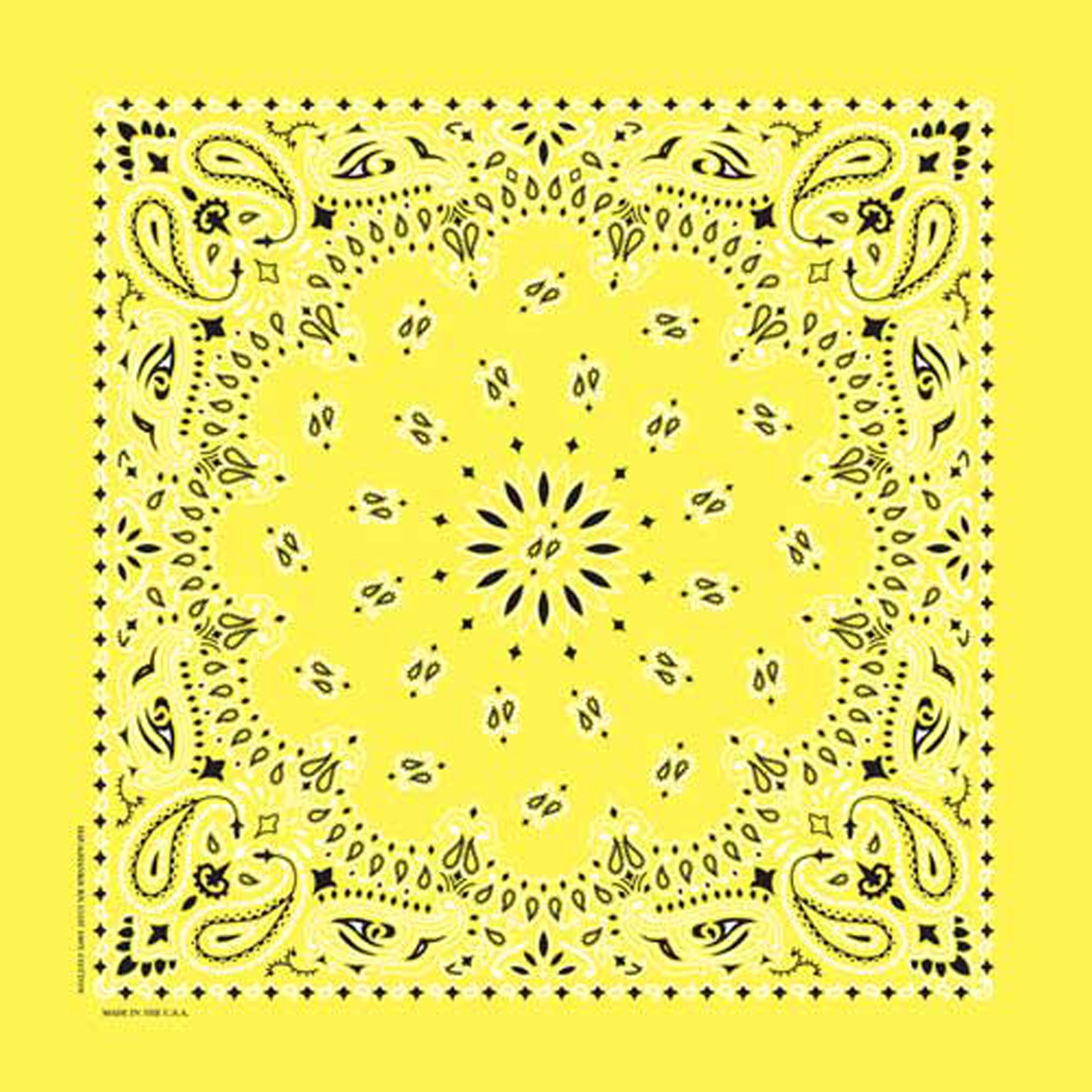 Paisley Western Cotton Bandana in Yellow - Rockmount