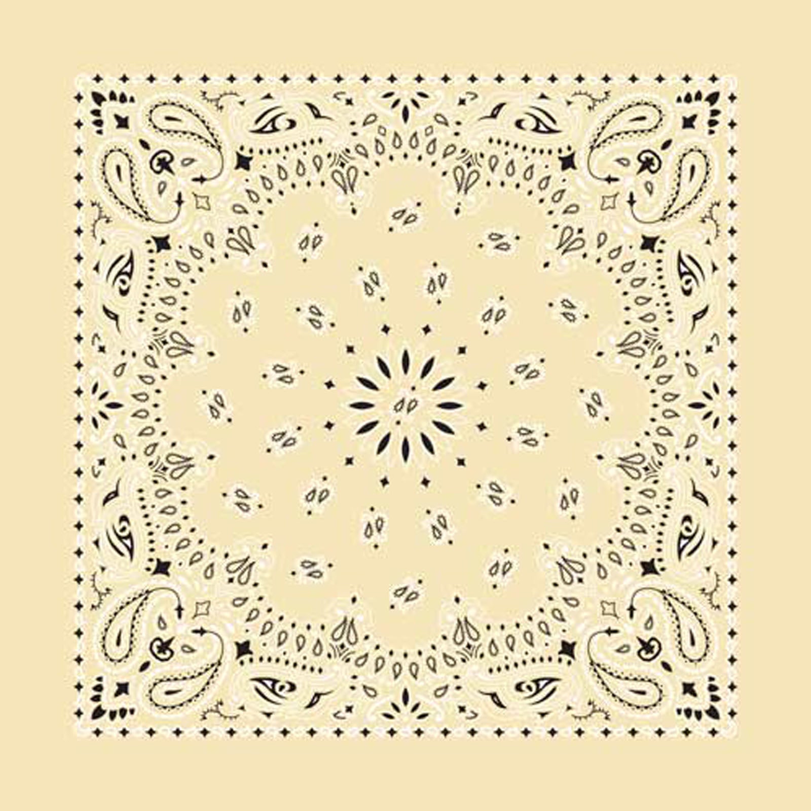 Paisley Western Cotton Bandana in Tan - Rockmount