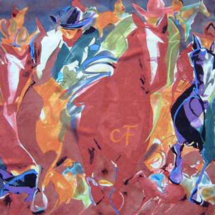 Limited-Edition Cowboy Trading Blanket Silk Scarf by Carrie Fell - Rockmount