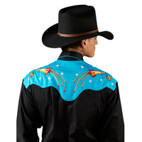 Men's 2-Tone Space Cowboy Embroidered Western Shirt - Rockmount