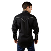 Men's Signature Solid Black Western Shirt with Smile Pockets - Rockmount