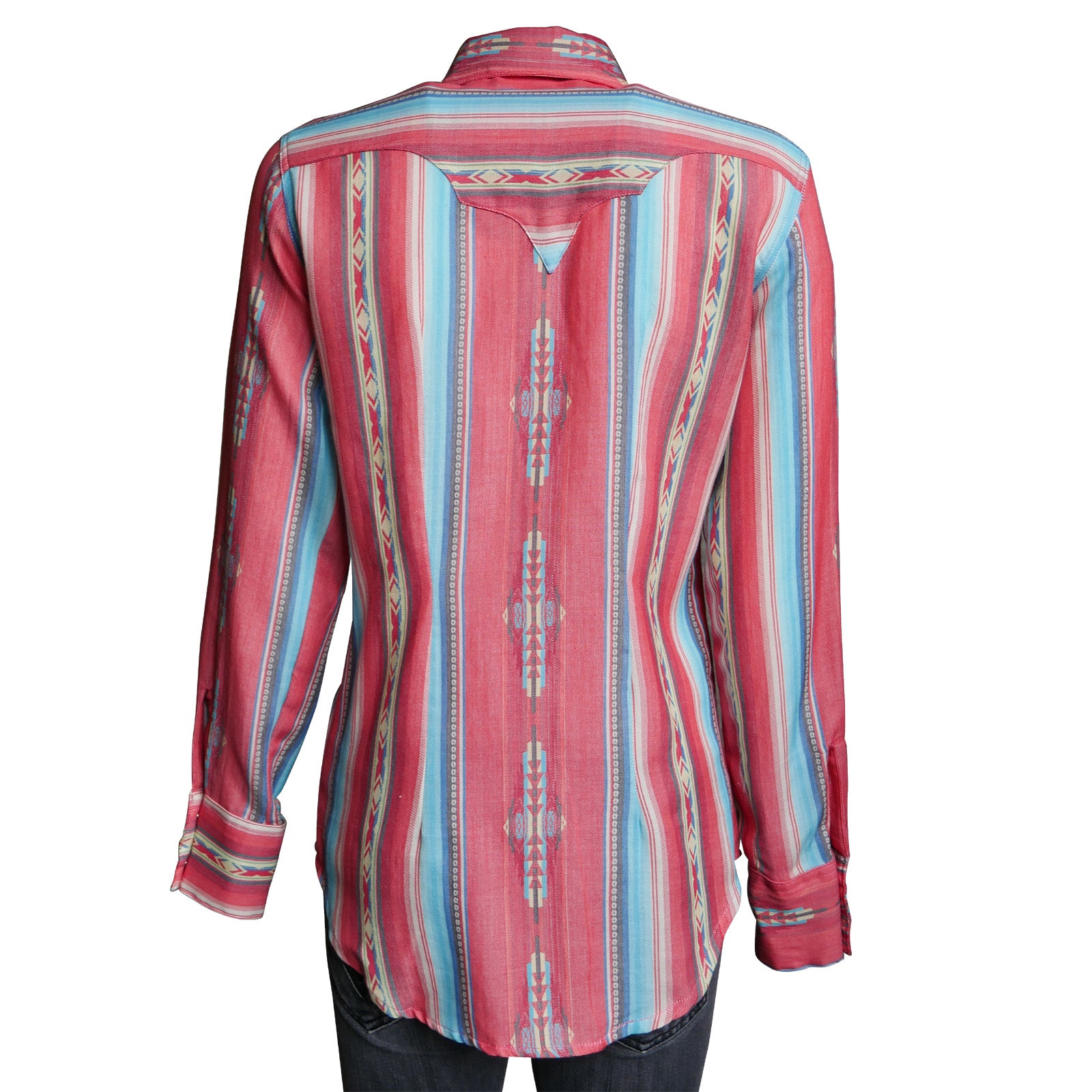 Women's Serape Pattern Western Shirt in Coral - Rockmount