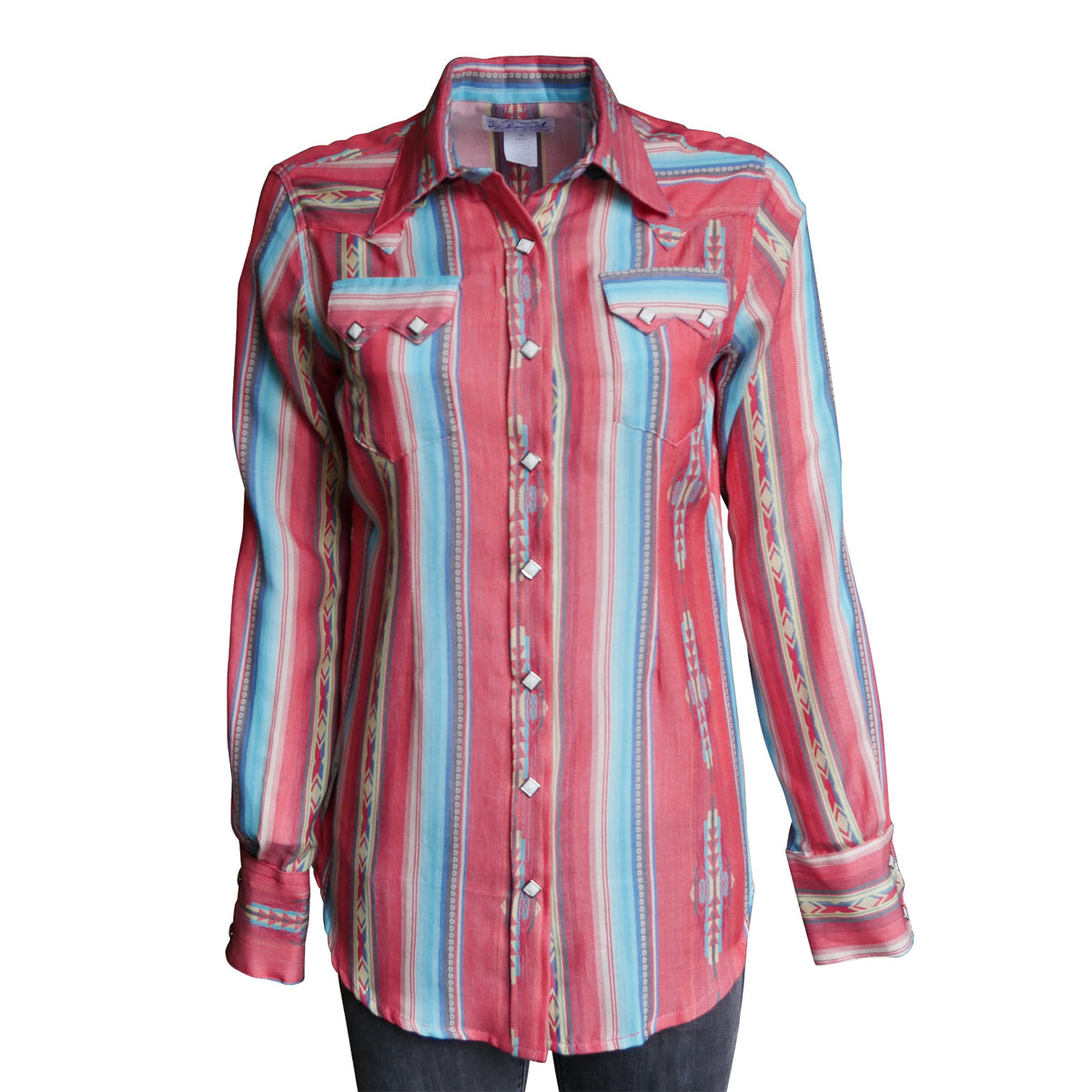 Women's Serape Pattern Western Shirt in Coral - Rockmount