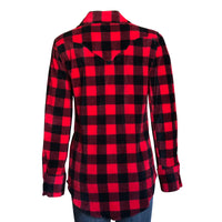 Women's Red & Black Buffalo Check Fleece Western Shirt - Rockmount