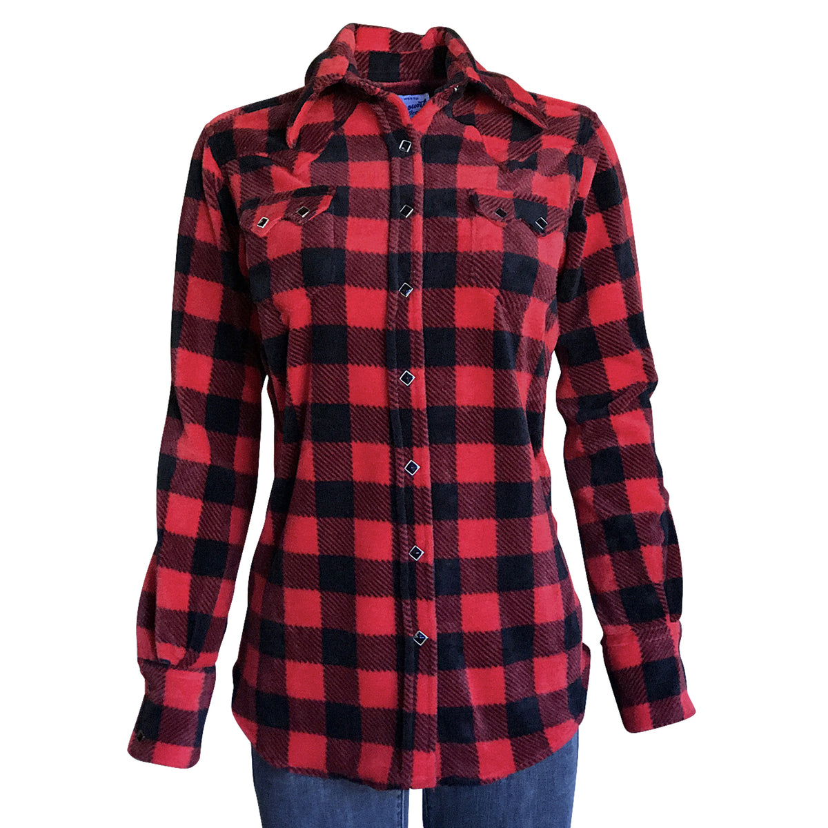 Women's Red & Black Buffalo Check Fleece Western Shirt - Rockmount