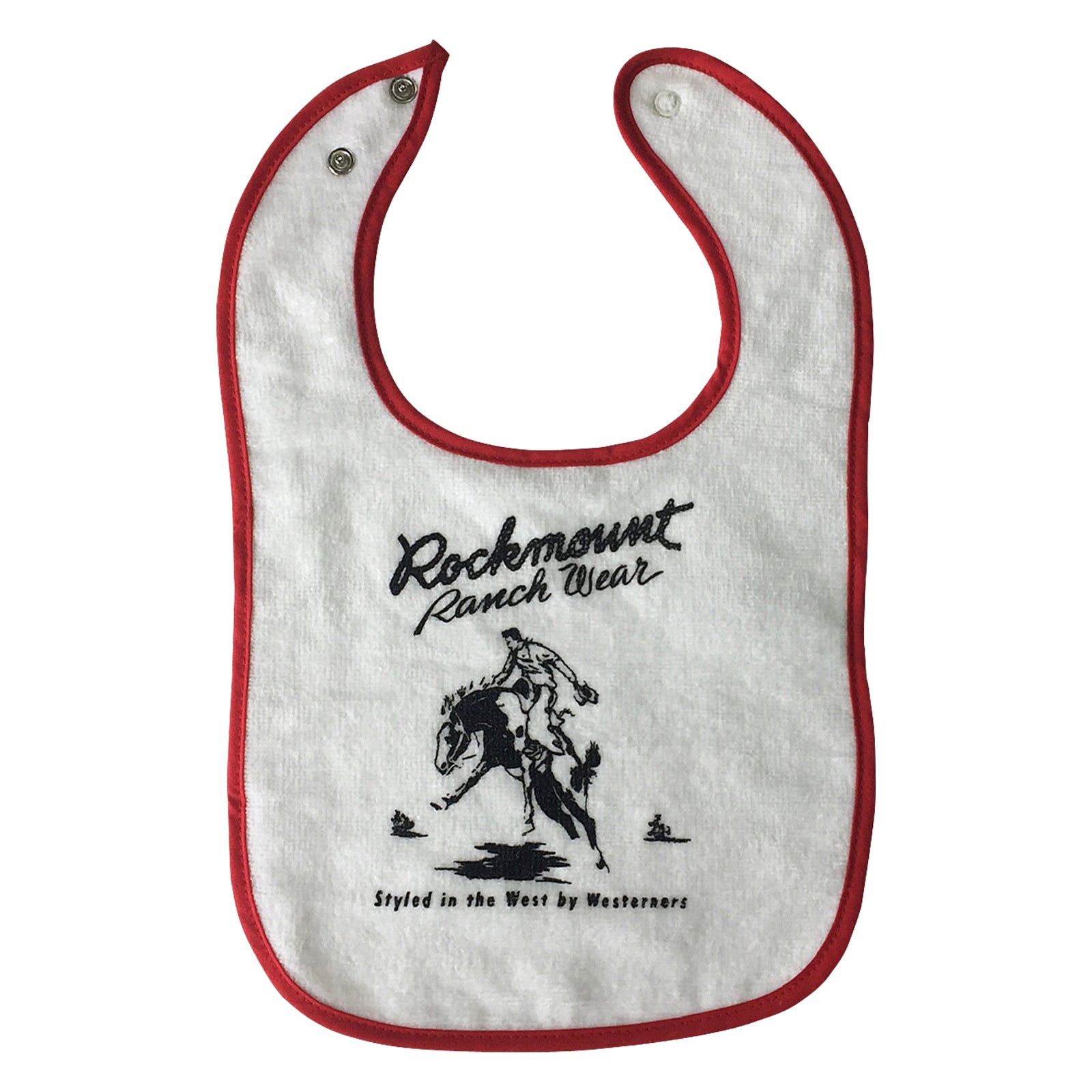 Baby Rockmount Bronc 100% Cotton Western Bib in Red - Rockmount