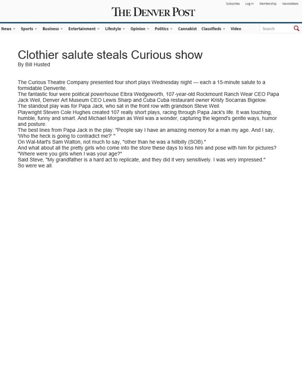 The Denver Post - Clothier Salute Steals Curious Show