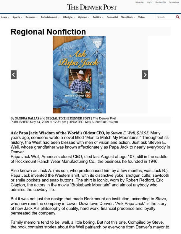 The Denver Post - Regional Nonfiction – Rockmount
