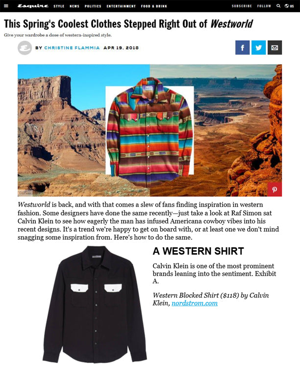 Esquire - This Spring's Coolest Clothes Stepped Right Out of Westworld