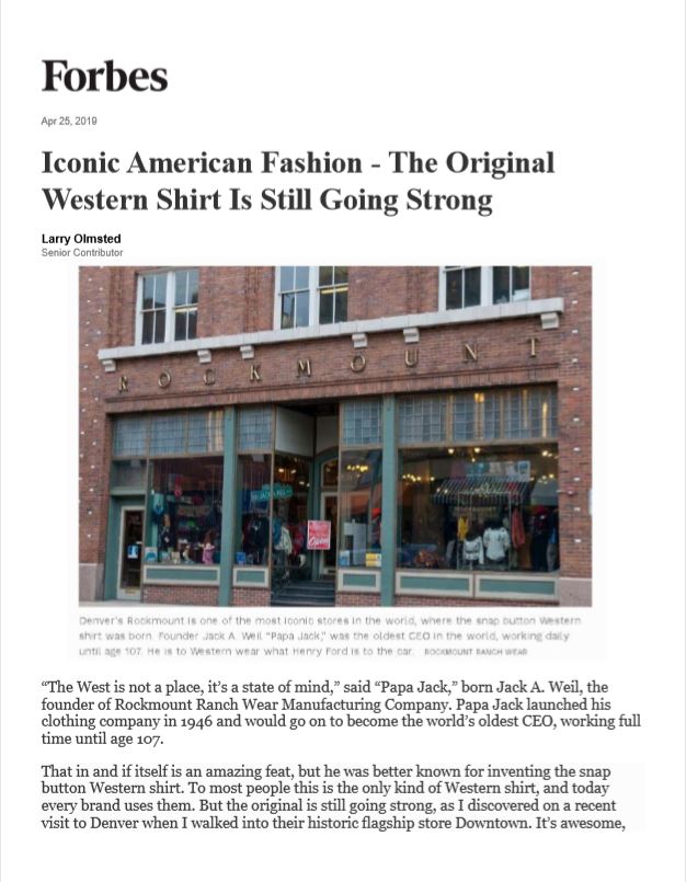 Iconic American Fashion - The Original Western Shirt is Still Going Strong