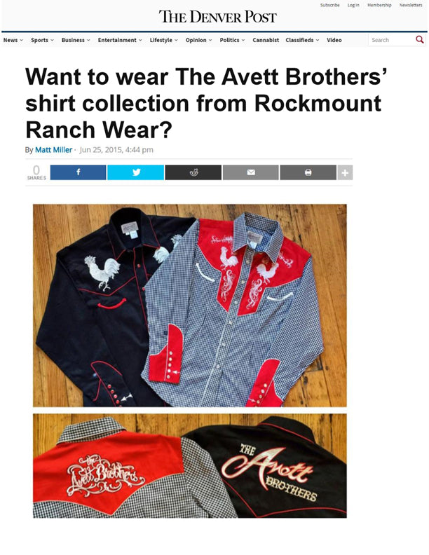 The Denver Post - Want to Wear the Avett Brother's Shirt Collection from Rockmount Ranch Wear?