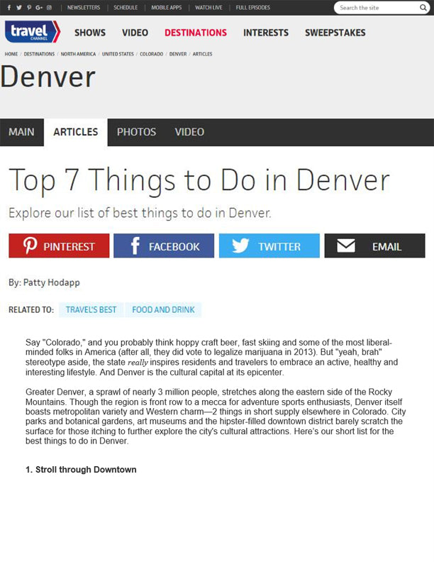 Travel Channel - Top 7 Things to Do in Denver