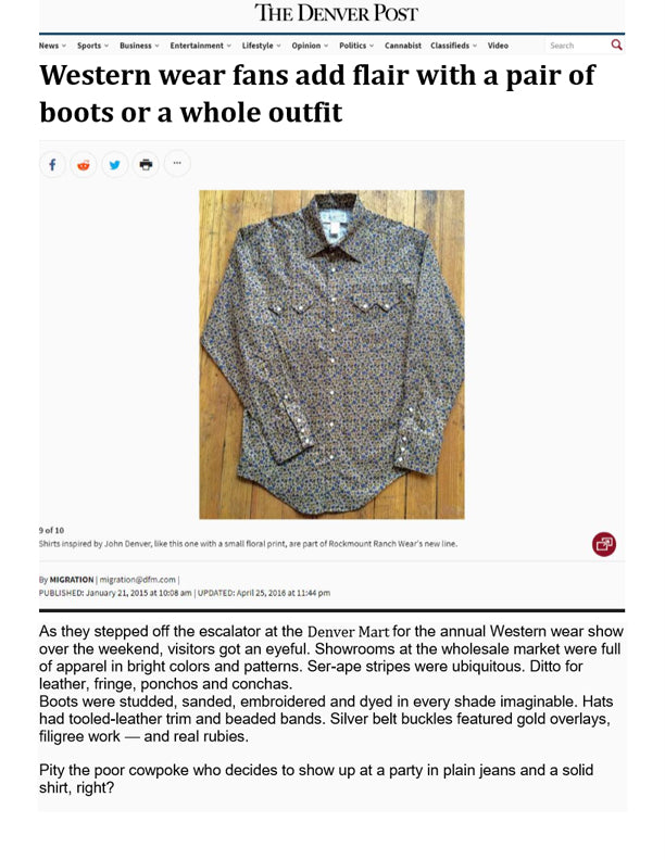 The Denver Post - Western Wear Fans Add Flair with a Pair of Boots or a Whole Outfit