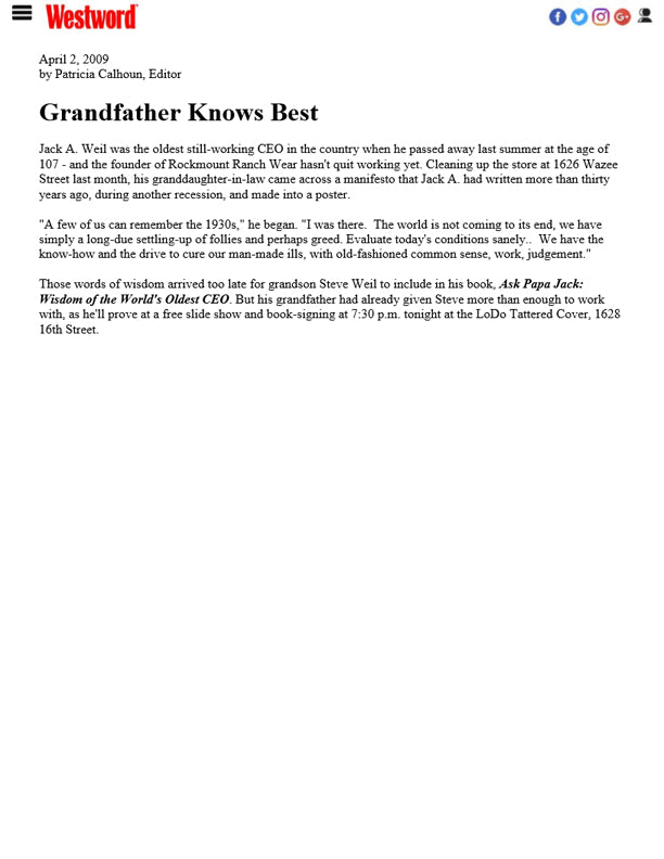 Westword - Grandfather Knows Best