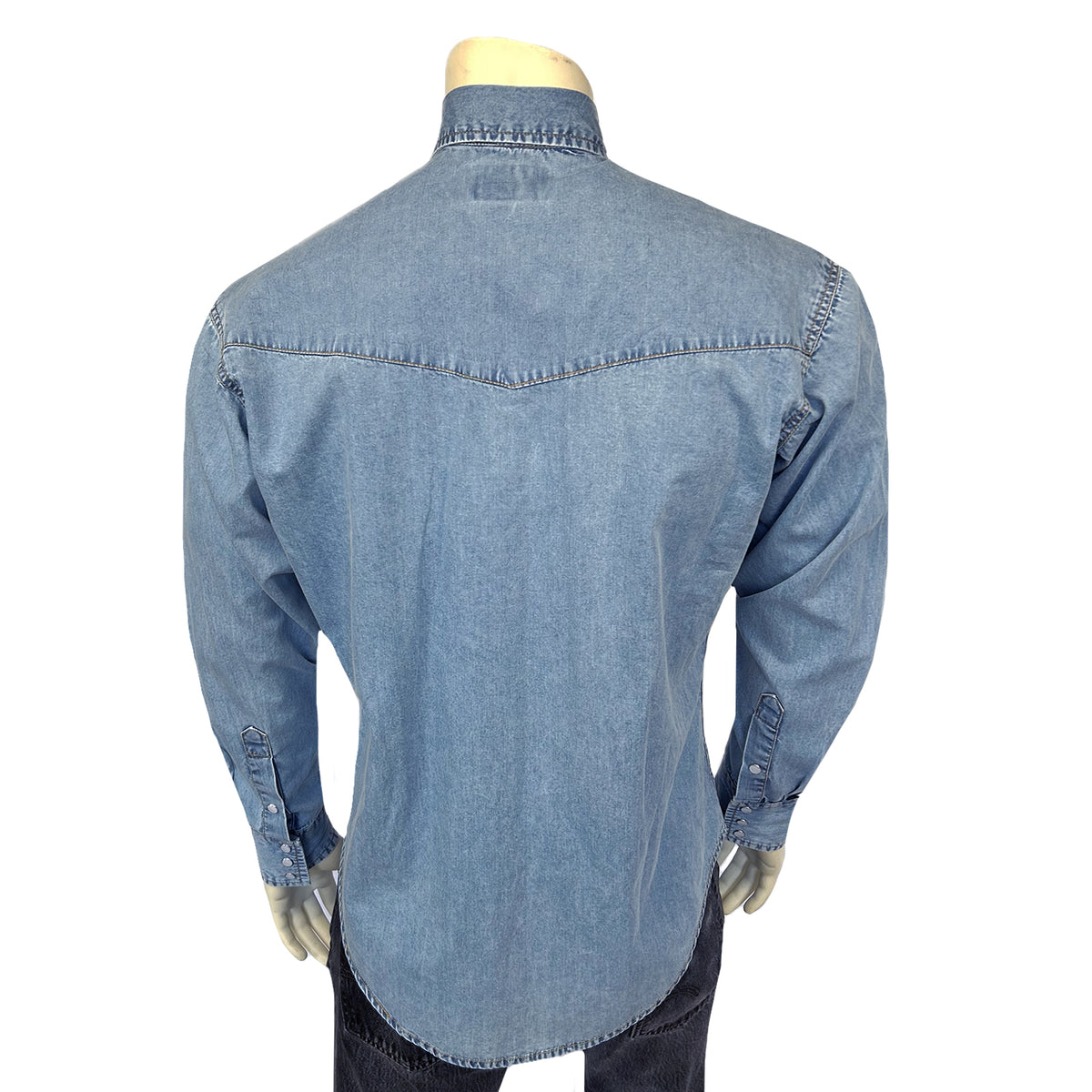 Men's Stonewashed Denim Classic Western Shirt