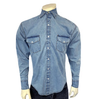 Men's Stonewashed Denim Classic Western Shirt
