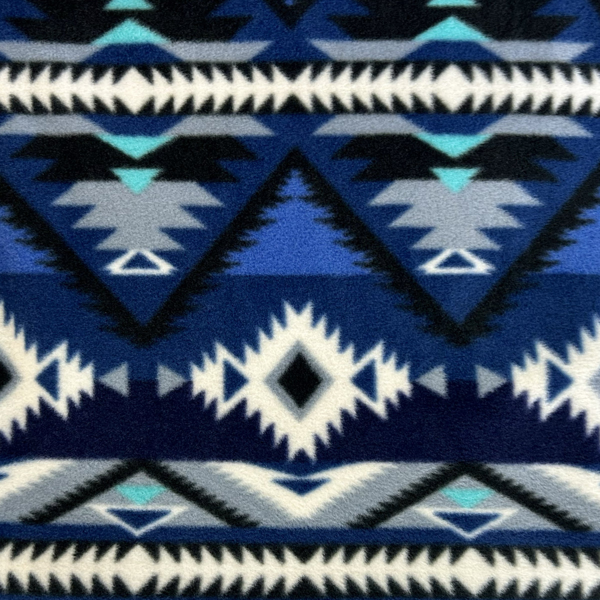 Native Pattern Fleece Western Blanket in Blue & Black