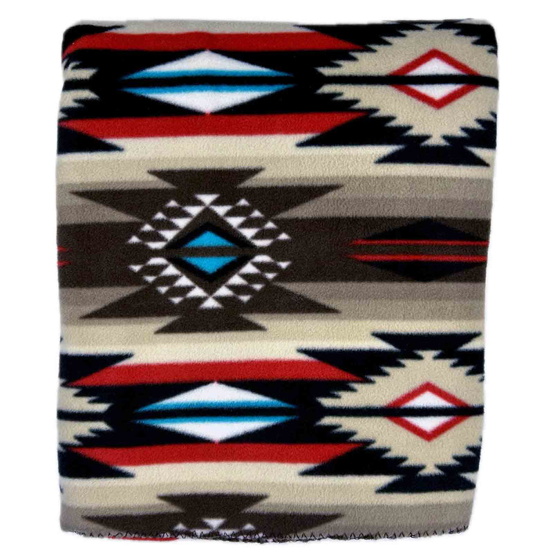 Native Pattern Fleece Western Blanket in Brown