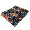 Native Pattern Fleece Western Blanket in Black & Red