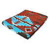 Native Pattern Fleece Western Blanket in Rust & Turquoise