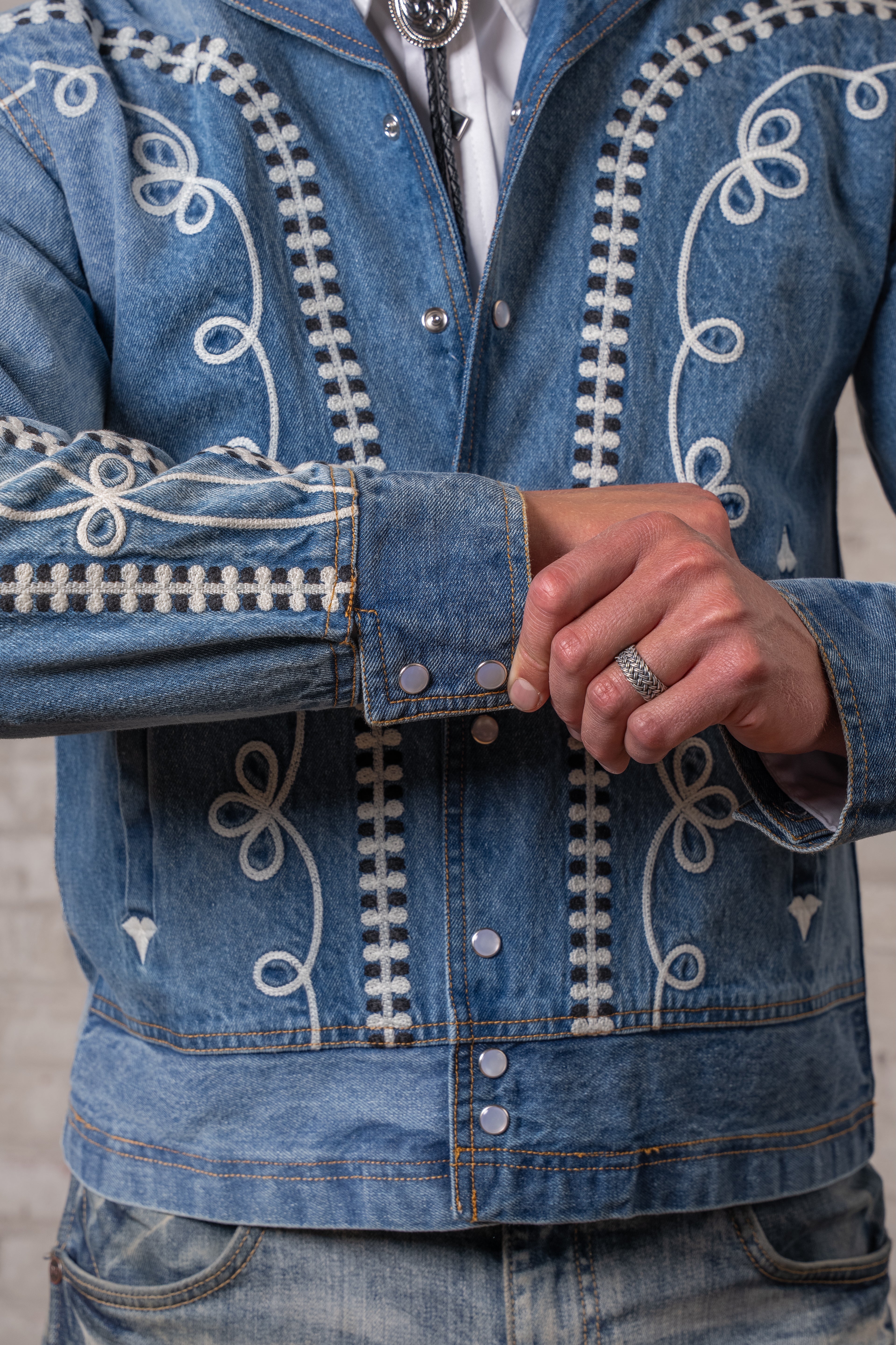 Rockmount Men's Denim Vintage Rope Bolero Jacket