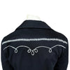 Men's Vintage Western Bolero Jacket with White Rope Embroidery