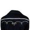 Men's Vintage Western Bolero Jacket with White Rope Embroidery