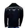 Men's Vintage Western Bolero Jacket with White Rope Embroidery