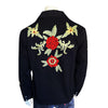 Men's Vintage Western Bolero Jacket with Red Floral Embroidery