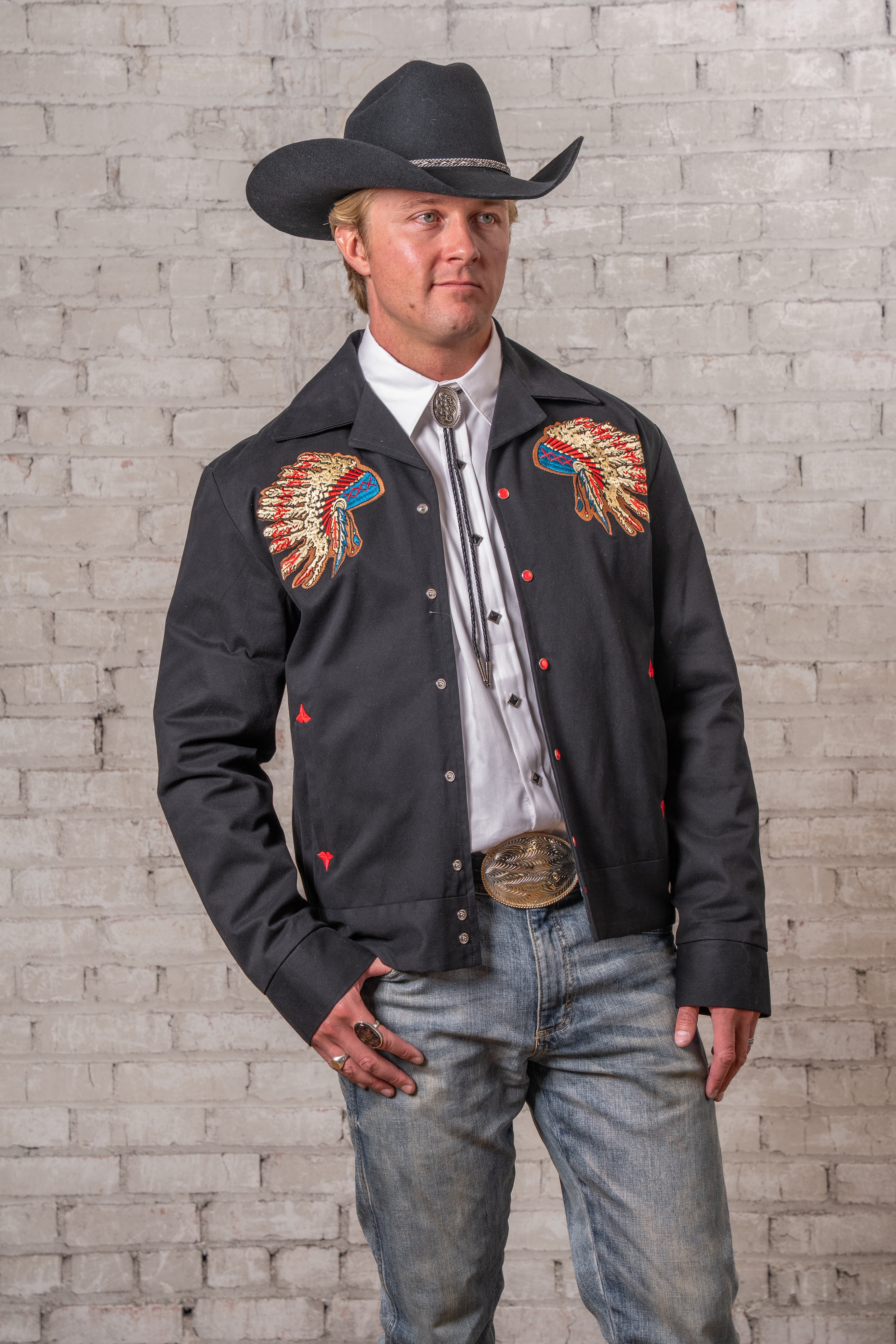 Rockmount Men's Vintage Gabardine Warbonnet Bolero Western Jacket