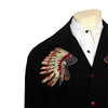 Men's Gabardine Warbonnet Embroidered Western Bolero Jacket