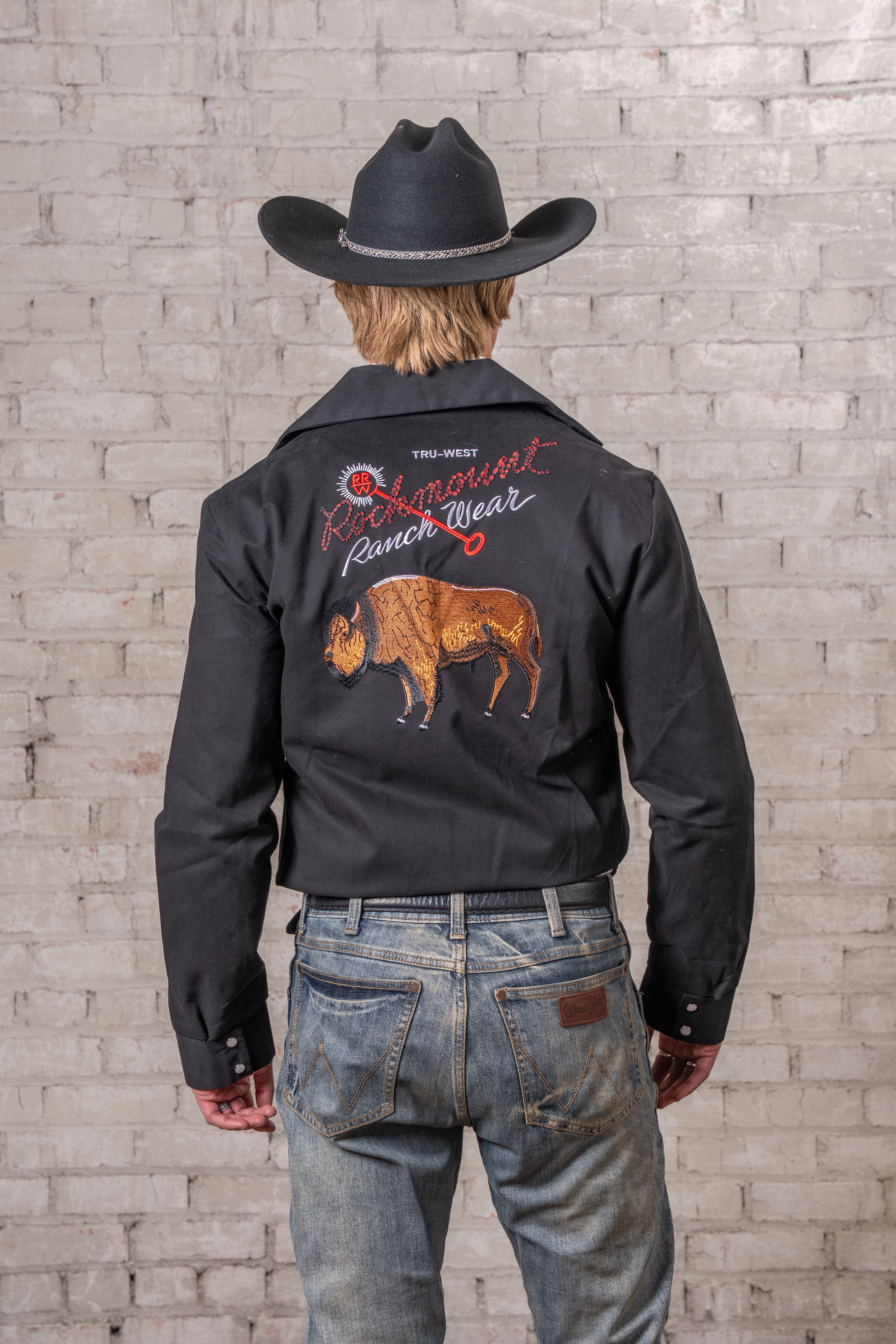 Rockmount Men's Vintage Black Suede Cloth Western Bolero Jacket
