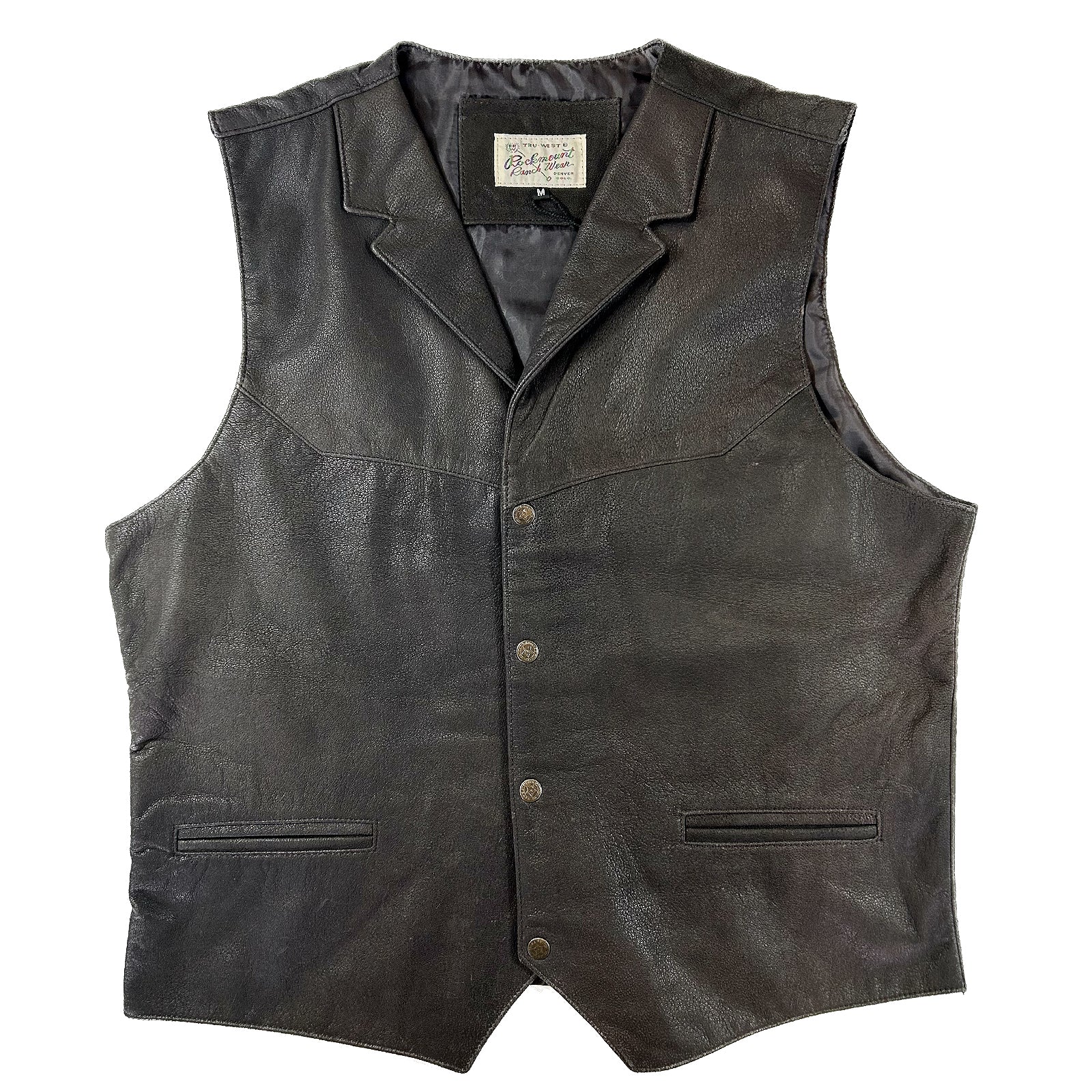 Rockmount Men's Black Laced Cowhide Leather Western Vest