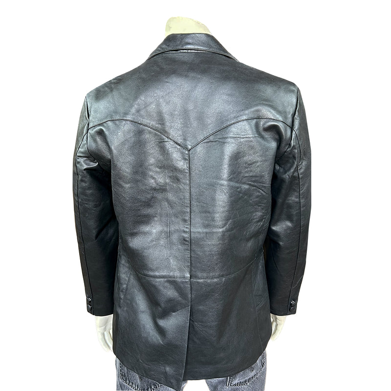 Men's Black Lamb Leather Western Blazer