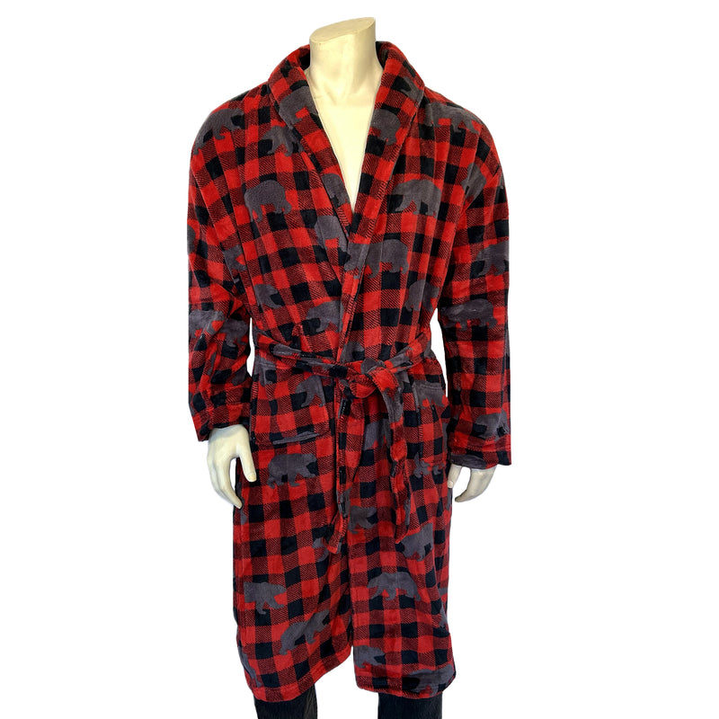 Plush Adult Western Robe in Red